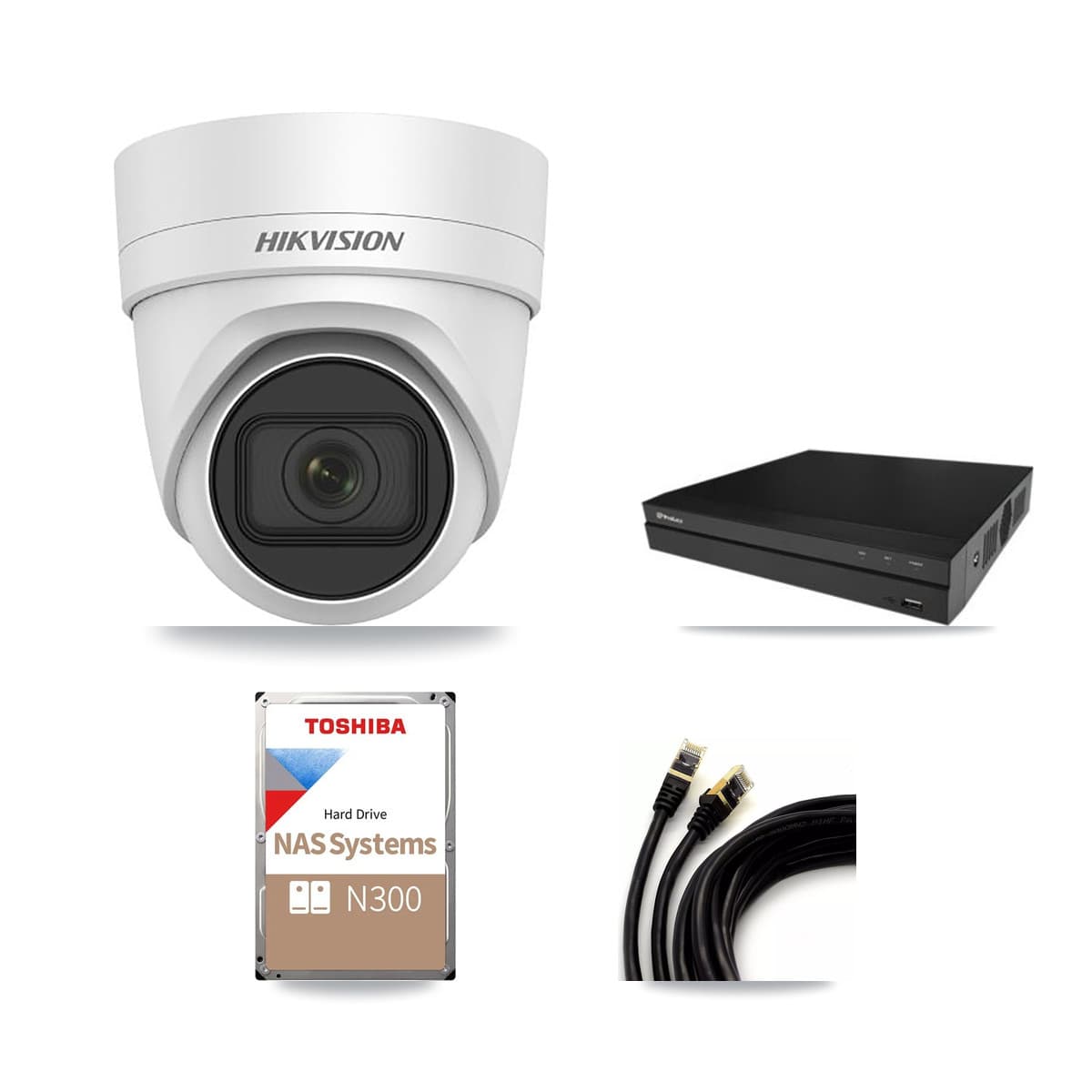 Hikvision & Prolux 16-Channel 4K CCTV Kit — 7 DS-2CD2H83G0 Turret Cameras + 18TB Recording - Image 1