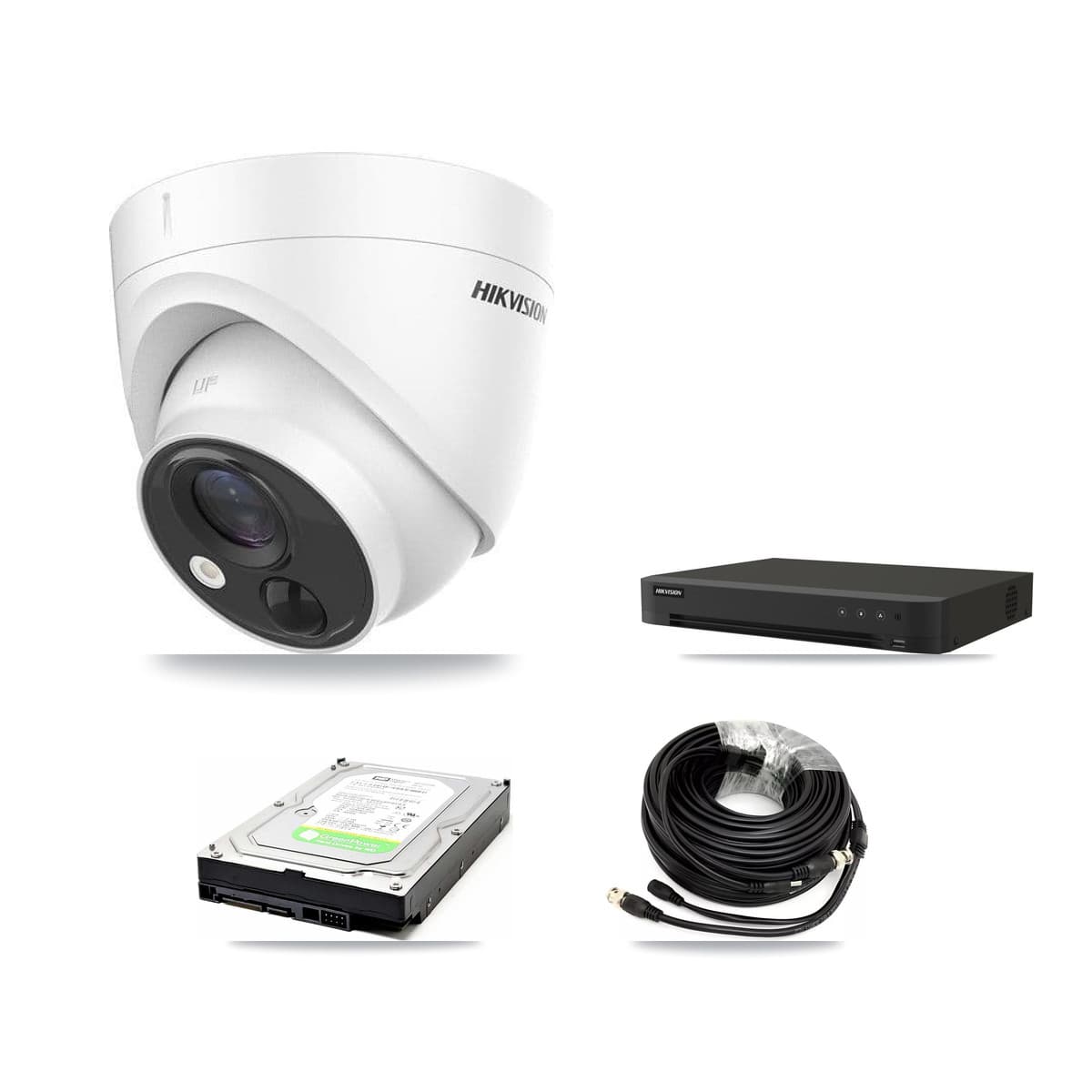 Hikvision 16-Channel 5MP CCTV Kit — 1 DS-2CE71H0T Turret Camera + 1TB Recording (IDS-7216HQHI Recorder) - Image 1