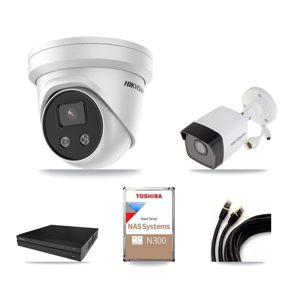 Hikvision & Prolux 16-Channel 5MP CCTV Kit — 1 Bullet + 12 Turret Cameras + 18TB Recording