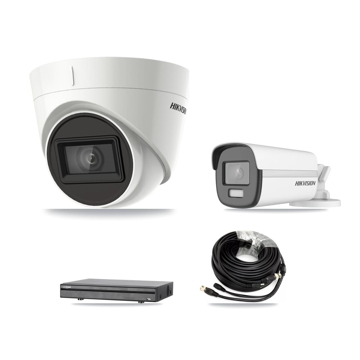 Hikvision & Dahua 8-Channel 4K CCTV Kit — 1 DS-2CE12UF3T Bullet + 2 DS-2CE78U1T Turret Cameras + 8TB Recording (DH-XVR5108H Recorder) - Image 1