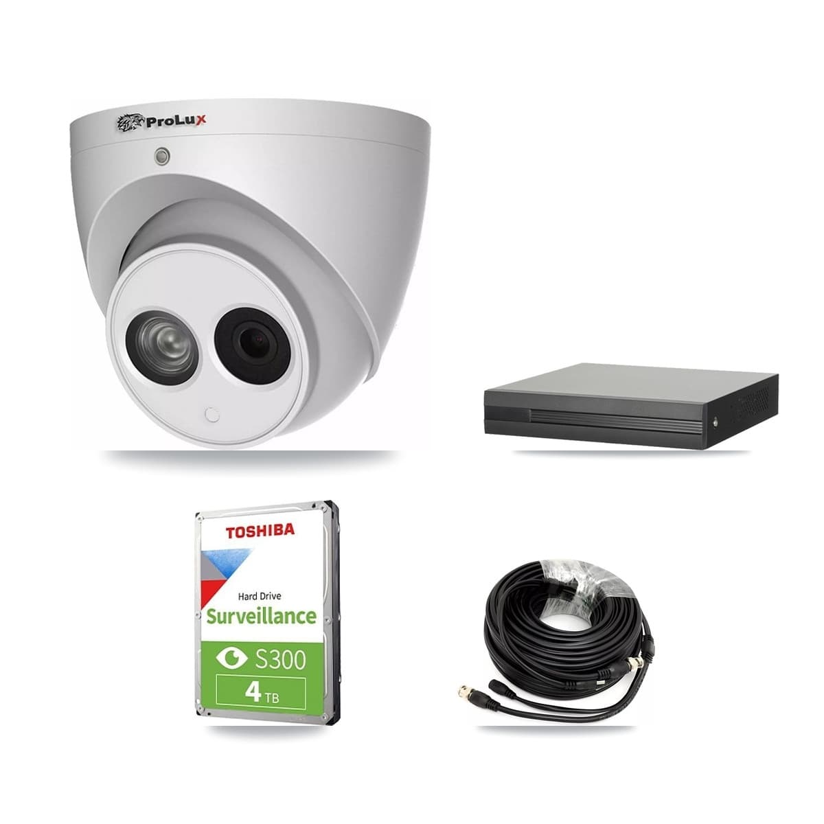 Prolux 8-Channel 4MP CCTV Kit — 3 Turret Cameras + 4TB Recording (XVR-3108HS Recorder) - Image 1
