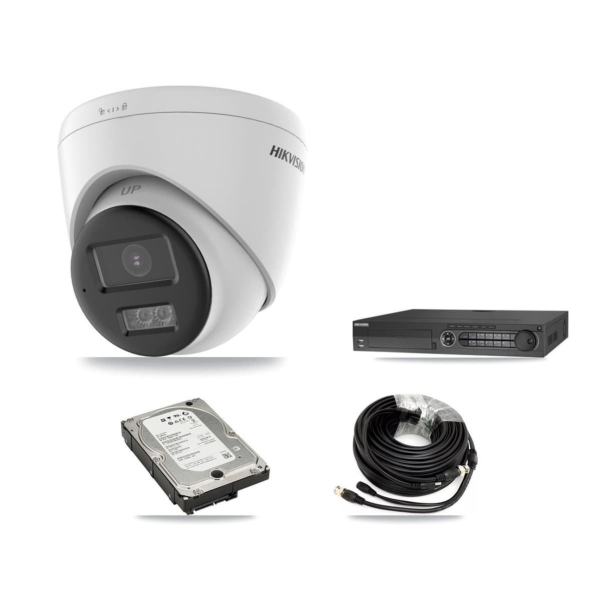 Hikvision 32-Channel 5MP CCTV Kit — 1 DS-2CE78K0T + 3 DS-2CE78K0T Turret Cameras + 5TB Recording (IDS-7332HUHI Recorder) - Image 1