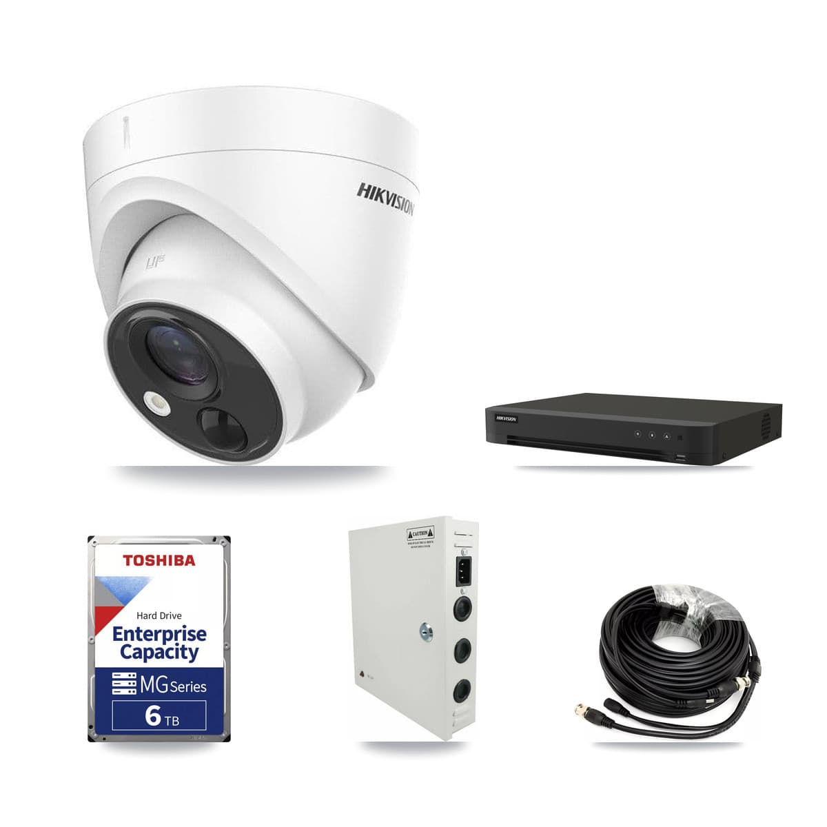 Hikvision 16-Channel 5MP CCTV Kit — 9 DS-2CE71H0T Turret Cameras + 6TB Recording - Image 1