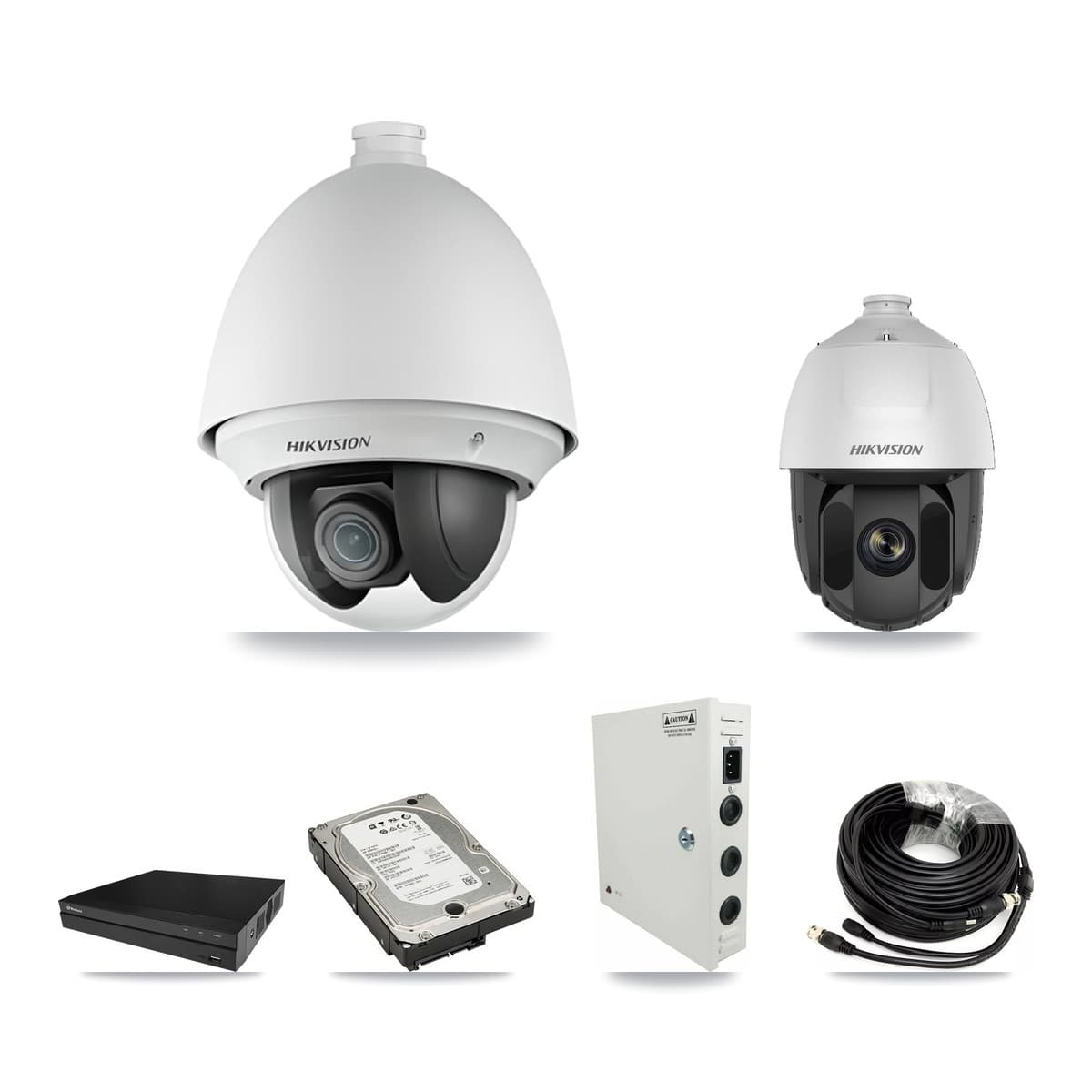 Hikvision & Prolux 8-Channel 2MP CCTV Kit — 6 DS-2AE4225T + 1 DS-2AE5225TI PTZ Cameras + 5TB Recording (PXD-5208AN Recorder) - Image 1