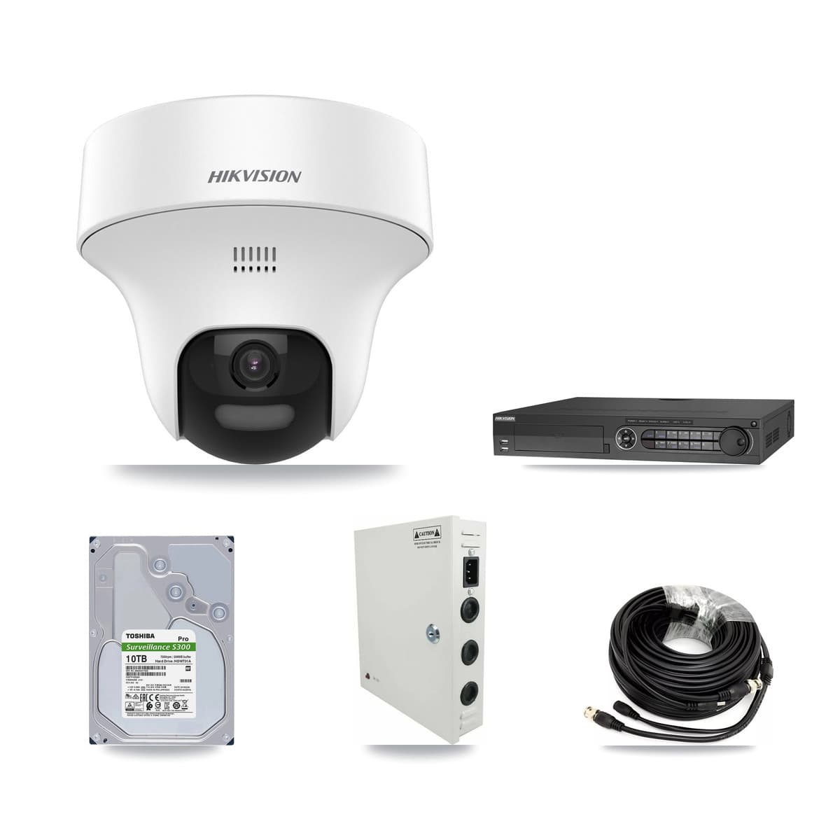 Hikvision 32-Channel 5MP CCTV Kit — 32 DS-2CE70K0T Turret Cameras + 10TB Recording (IDS-7332HUHI Recorder)
