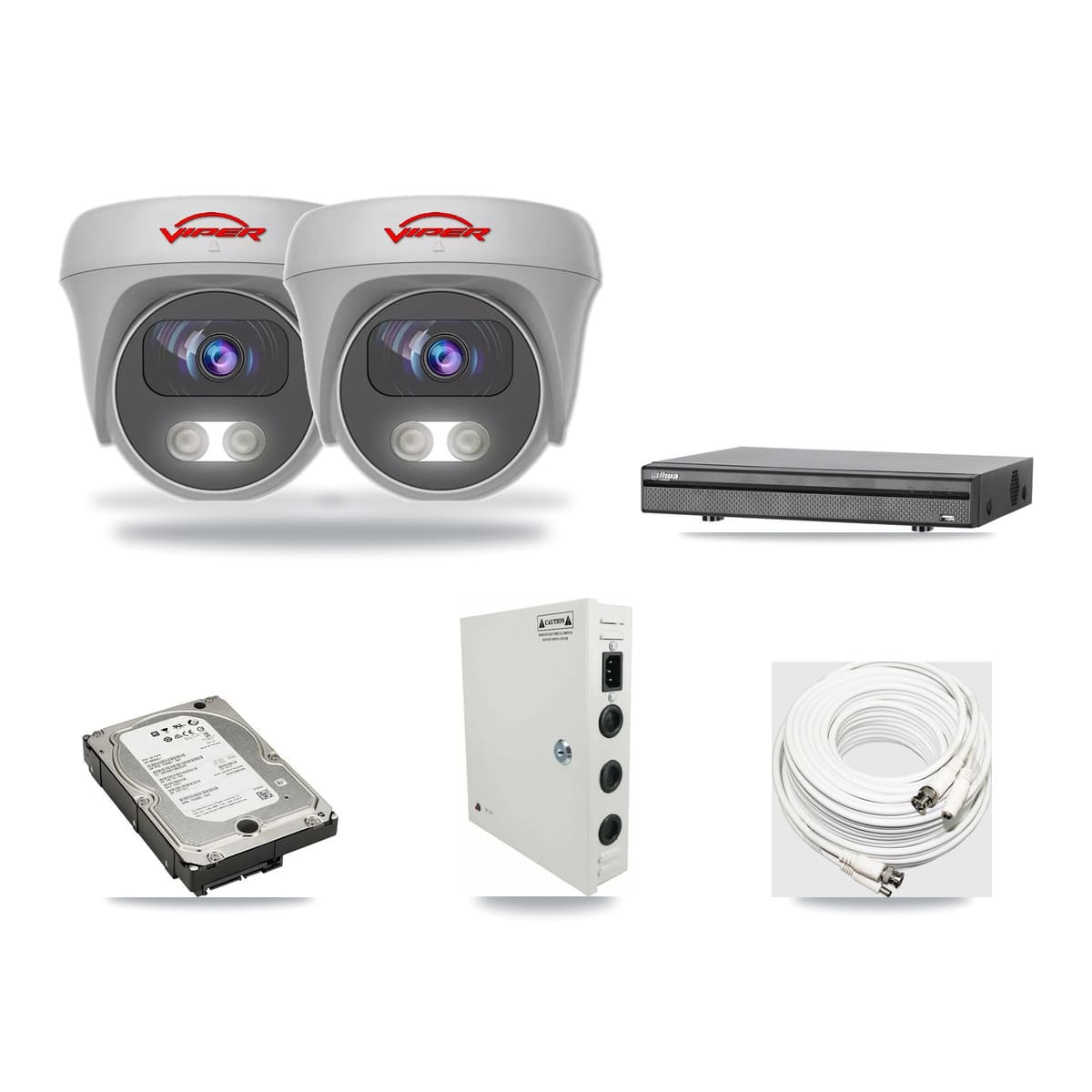Viper & Dahua 8-Channel 5MP CCTV Kit — 2 Cameras + 5TB Recording - Image 1