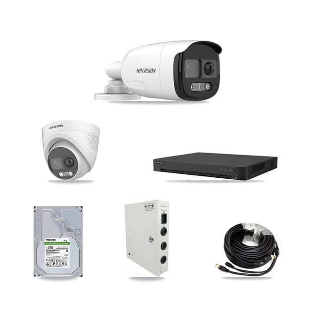 Hikvision 16-Channel 5MP CCTV Kit — 14 DS-2CE12KF3T Bullet + 1 DS-2CE72KF3T Turret Cameras + 2× 10TB Recording