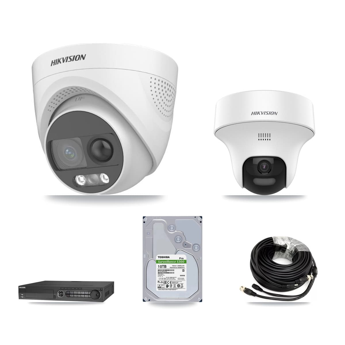 Hikvision 32-Channel 5MP CCTV Kit — 2 DS-2CE70K0T + 5 DS-2CE72KF3T Turret Cameras + 10TB Recording - Image 1