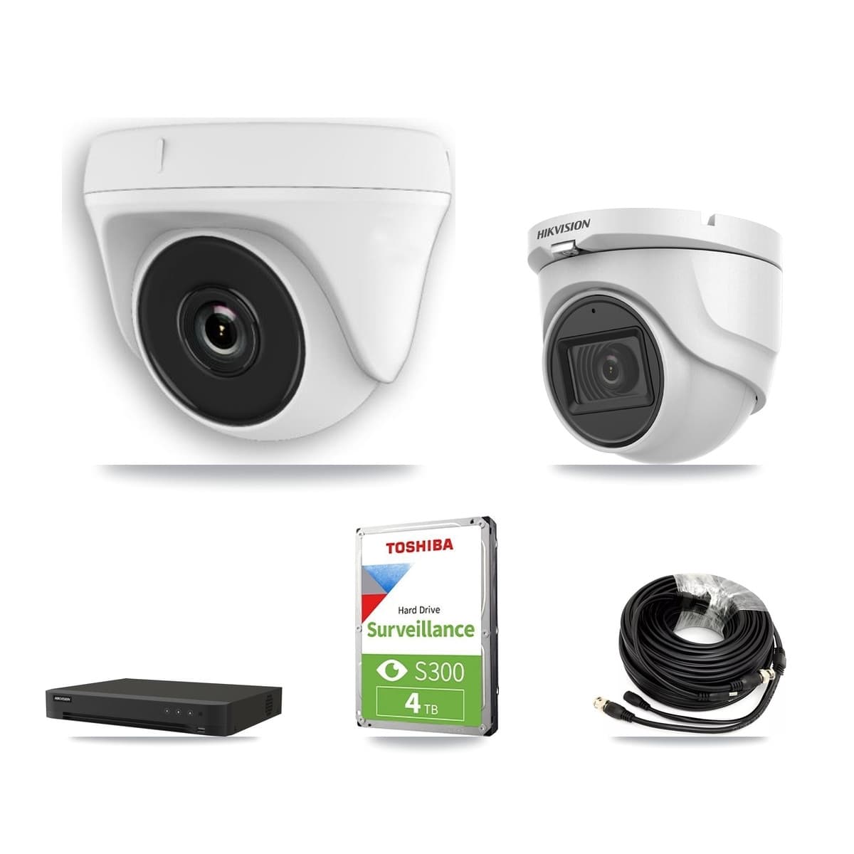 Hikvision 16-Channel 2MP – 5MP CCTV Kit — 1 5MP Turret + 4 White 2MP Dome Cameras + 4TB Recording (IDS-7216HQHI Recorder) - Image 1