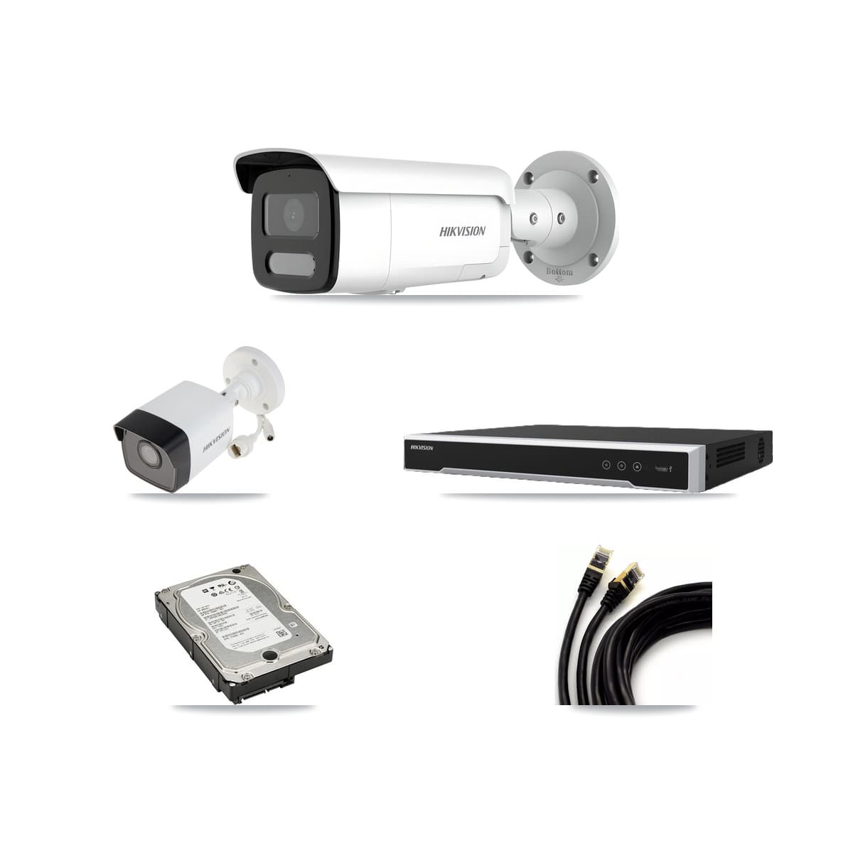 Hikvision 8-Channel 4MP – 5MP CCTV Kit — 1 5MP + 3 4MP Bullet Cameras + 5TB Recording