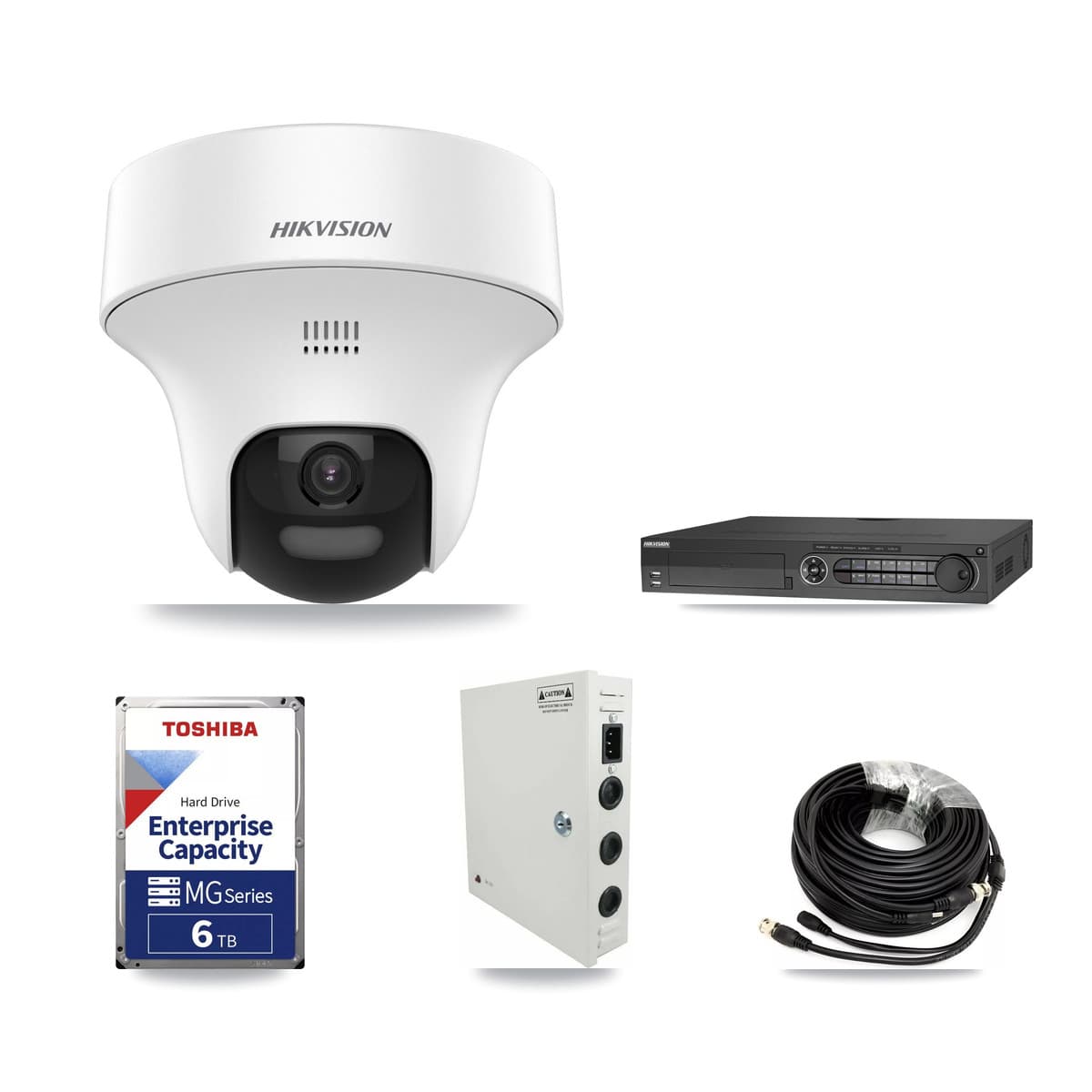 Hikvision 32-Channel 5MP CCTV Kit — 16 DS-2CE70K0T Turret Cameras + 2× 6TB Recording