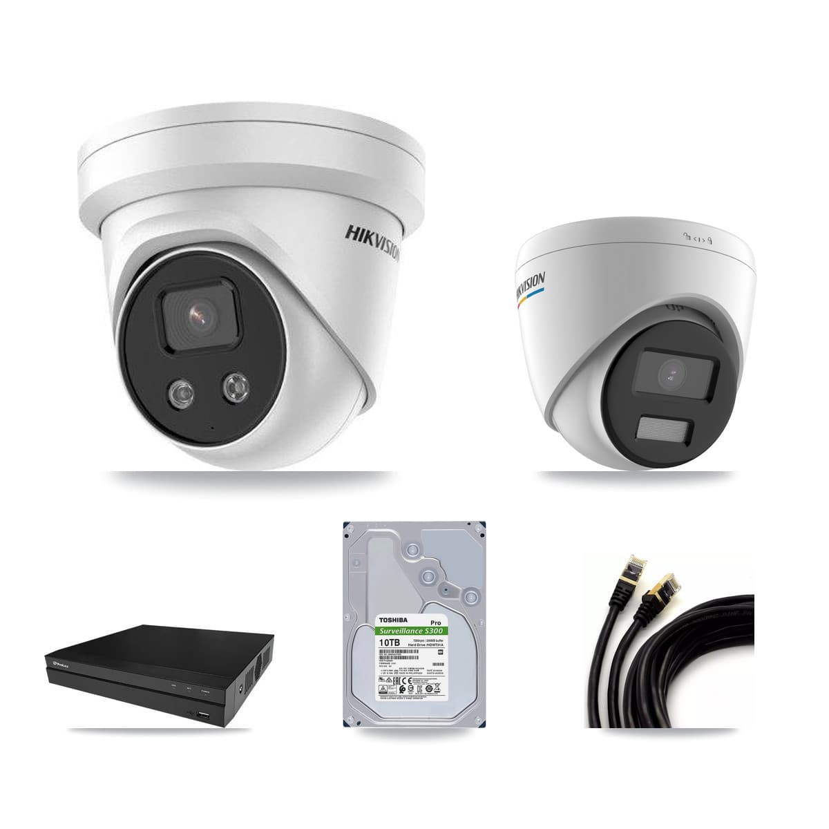Hikvision & Prolux 8-Channel 2MP – 5MP CCTV Kit — 1 2MP + 7 5MP Turret Cameras + 10TB Recording