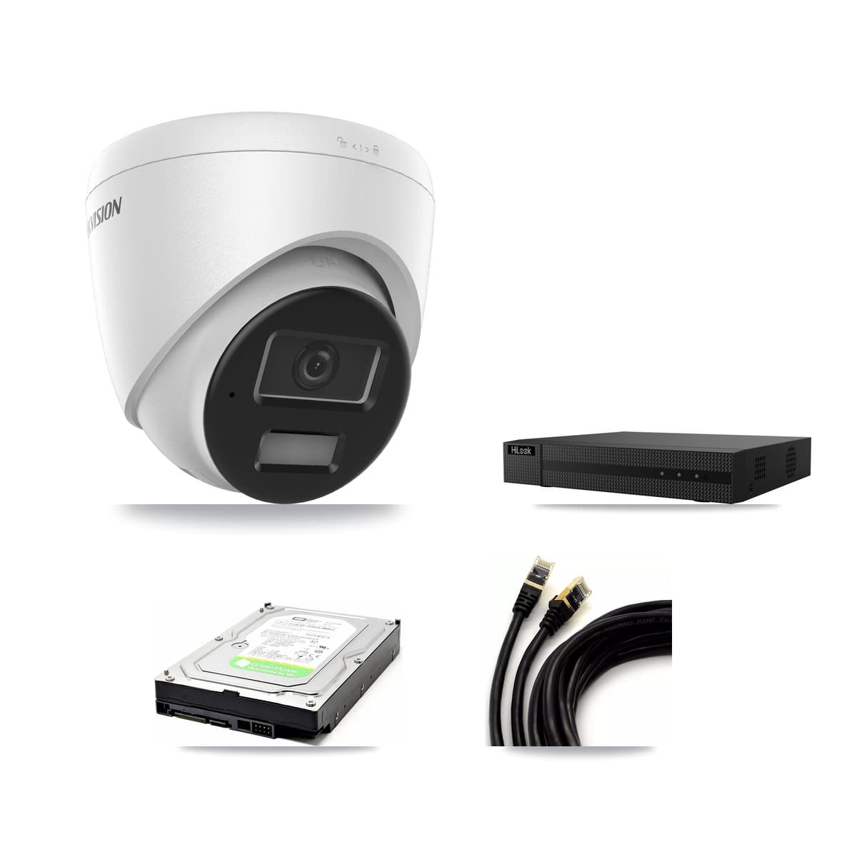 Hikvision & HiLook 8-Channel 4MP CCTV Kit — 1 DS-2CD1343G2 Turret Camera + 1TB Recording (NVR-108MH-D Recorder)