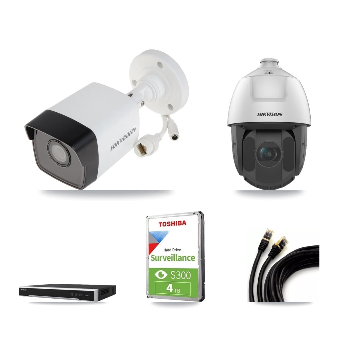 Hikvision 8-Channel 2MP – 5MP CCTV Kit — 2 5MP Bullet + 1 2MP PTZ Cameras + 4TB Recording - Image 1