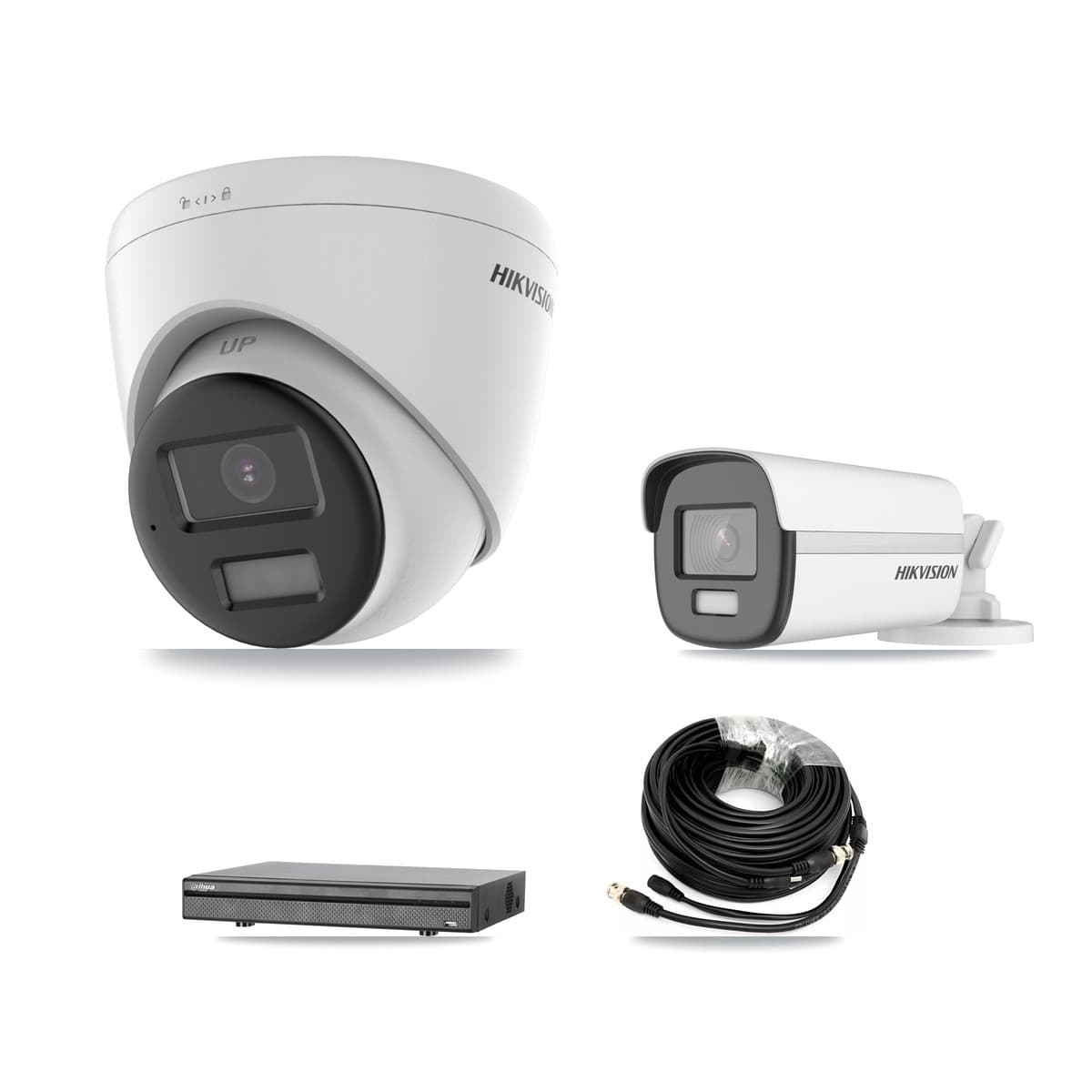 Hikvision & Dahua 8-Channel 4K CCTV Kit — 1 DS-2CE12UF3T Bullet + 2 DS-2CE78U0T Turret Cameras + 8TB Recording (DH-XVR5108H Recorder) - Image 1
