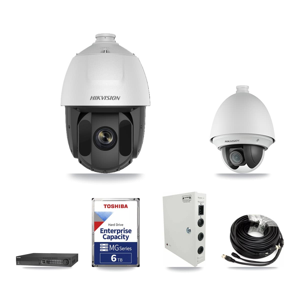 Hikvision 32-Channel 2MP CCTV Kit — 9 DS-2AE4225T + 19 DS-2AE5225TI PTZ Cameras + 3× 6TB Recording (DS-7332HQHI Recorder) - Image 1