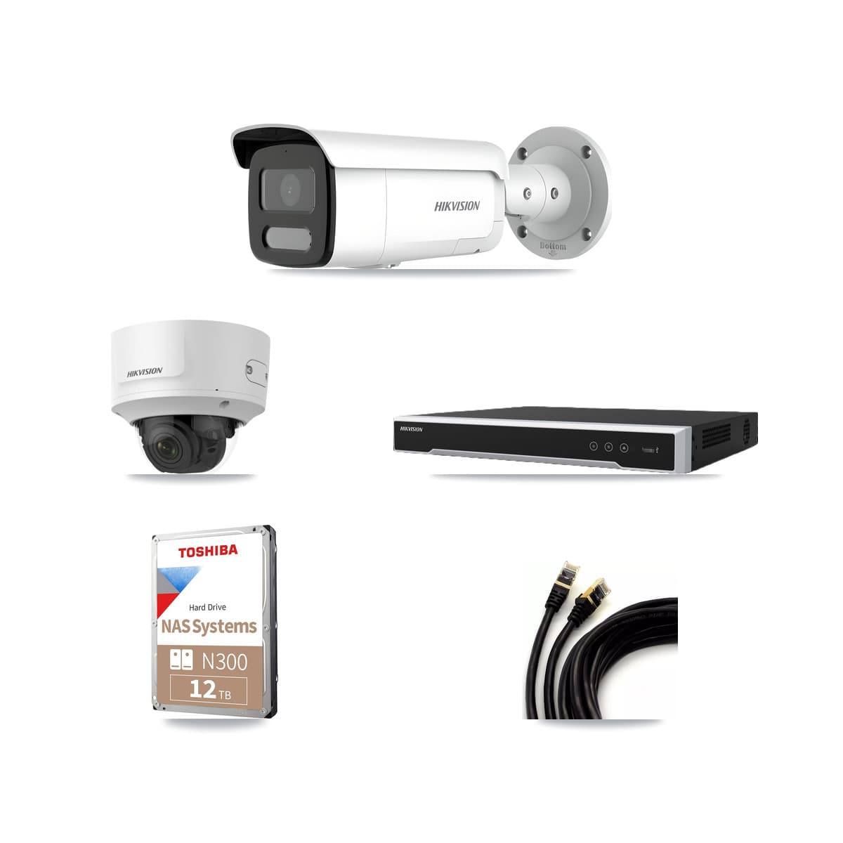 Hikvision 16-Channel 2MP – 4MP CCTV Kit — 1 2MP Dome + 8 4MP Bullet Cameras + 12TB Recording