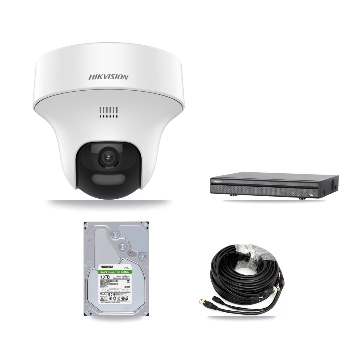 Hikvision & Dahua 8-Channel 5MP CCTV Kit — 7 DS-2CE70K0T Turret Cameras + 10TB Recording (DH-XVR5108H Recorder) - Image 1