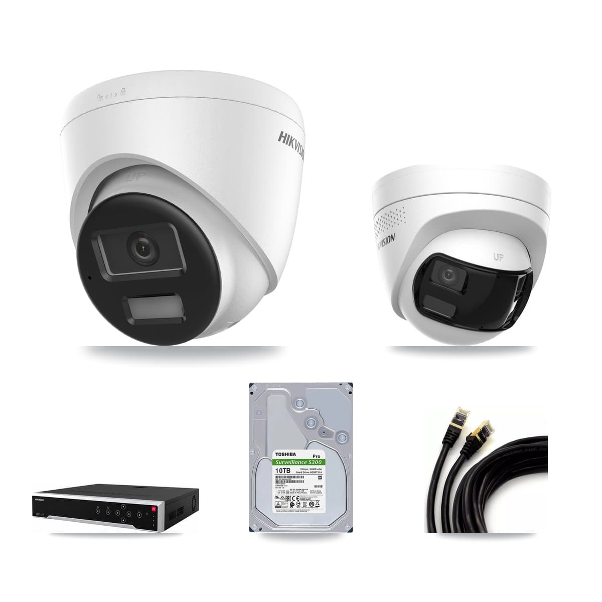 Hikvision 32-Channel 4K CCTV Kit — 12 DS-2CD1383G2 + 5 DS-2CD1383G2P Turret Cameras + 4× 10TB Recording - Image 1