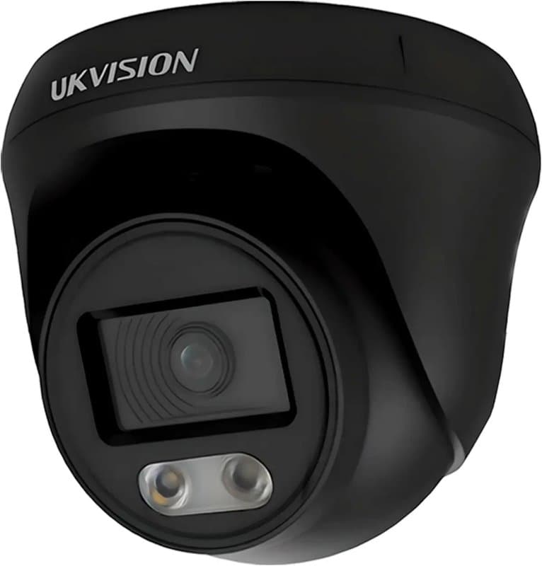UKVISION 8 MP 4K ColorVu Audio Fixed Turret Camera (Black)