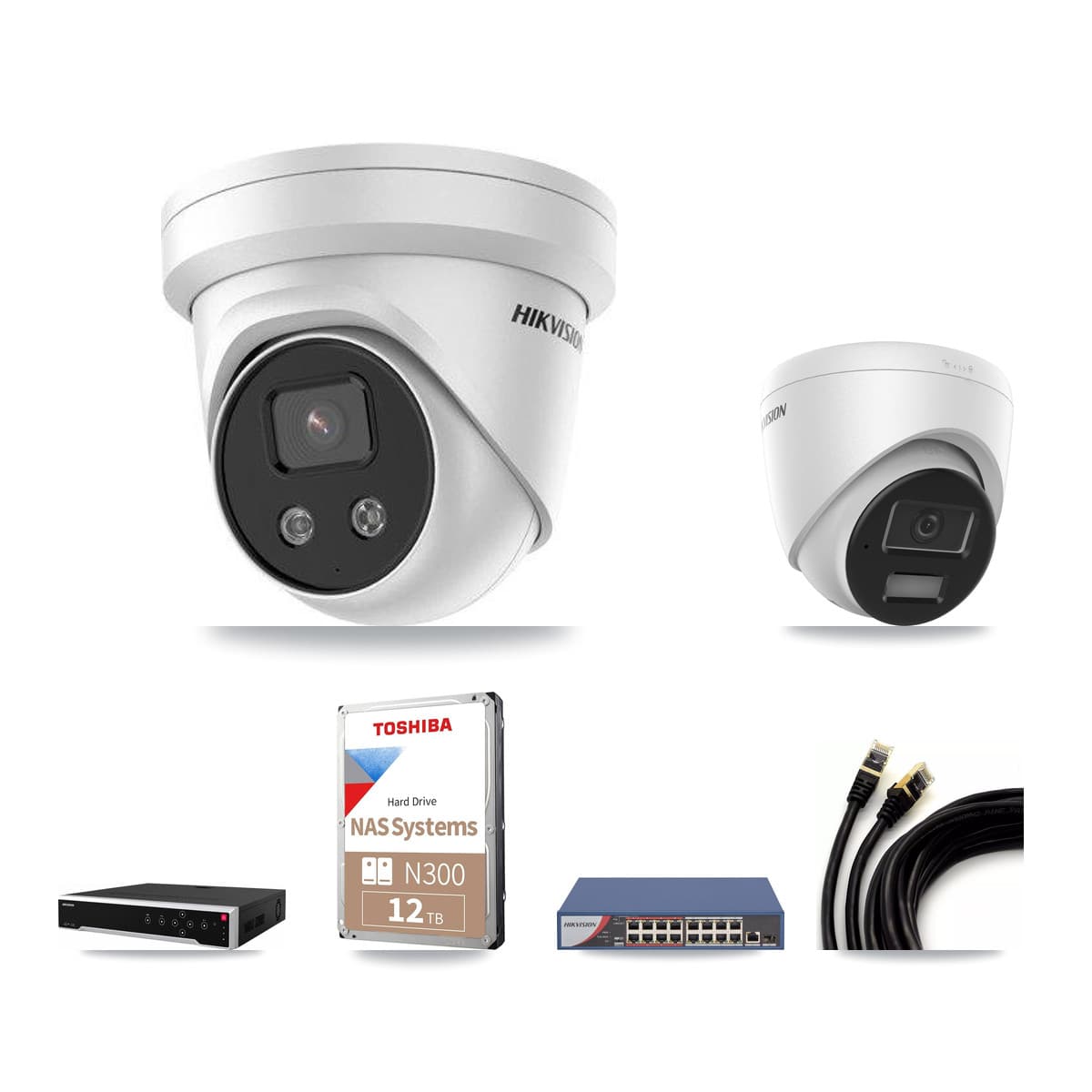 Hikvision 32-Channel 4MP – 5MP CCTV Kit — 8 4MP + 18 5MP Turret Cameras + 3× 12TB Recording - Image 1