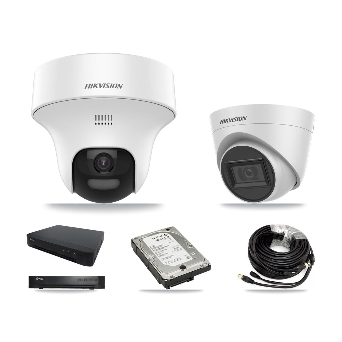 Hikvision & Prolux 16-Channel 5MP CCTV Kit — 3 DS-2CE70K0T + 1 DS-2CE78H0T Turret Cameras + 5TB Recording - Image 1