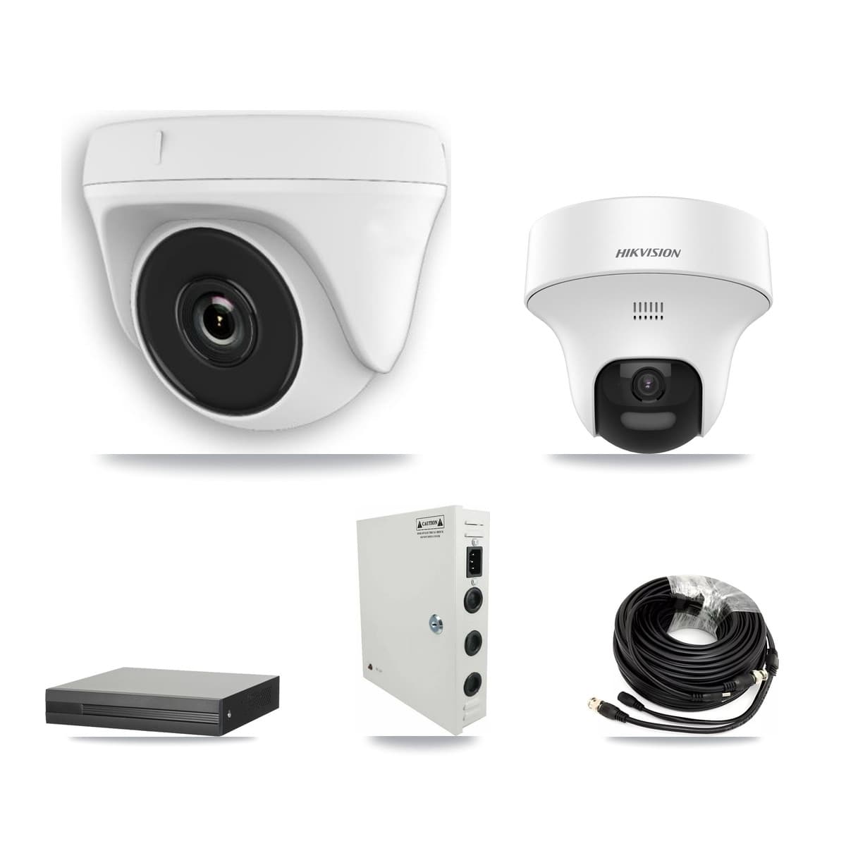 Hikvision 16-Channel 2MP – 5MP CCTV Kit — 1 DS-2CE70K0T 5MP Turret + 10 White HDT-2MP-N20W 2MP Dome Cameras + 8TB Recording (XVR-3116HS Recorder) - Image 1