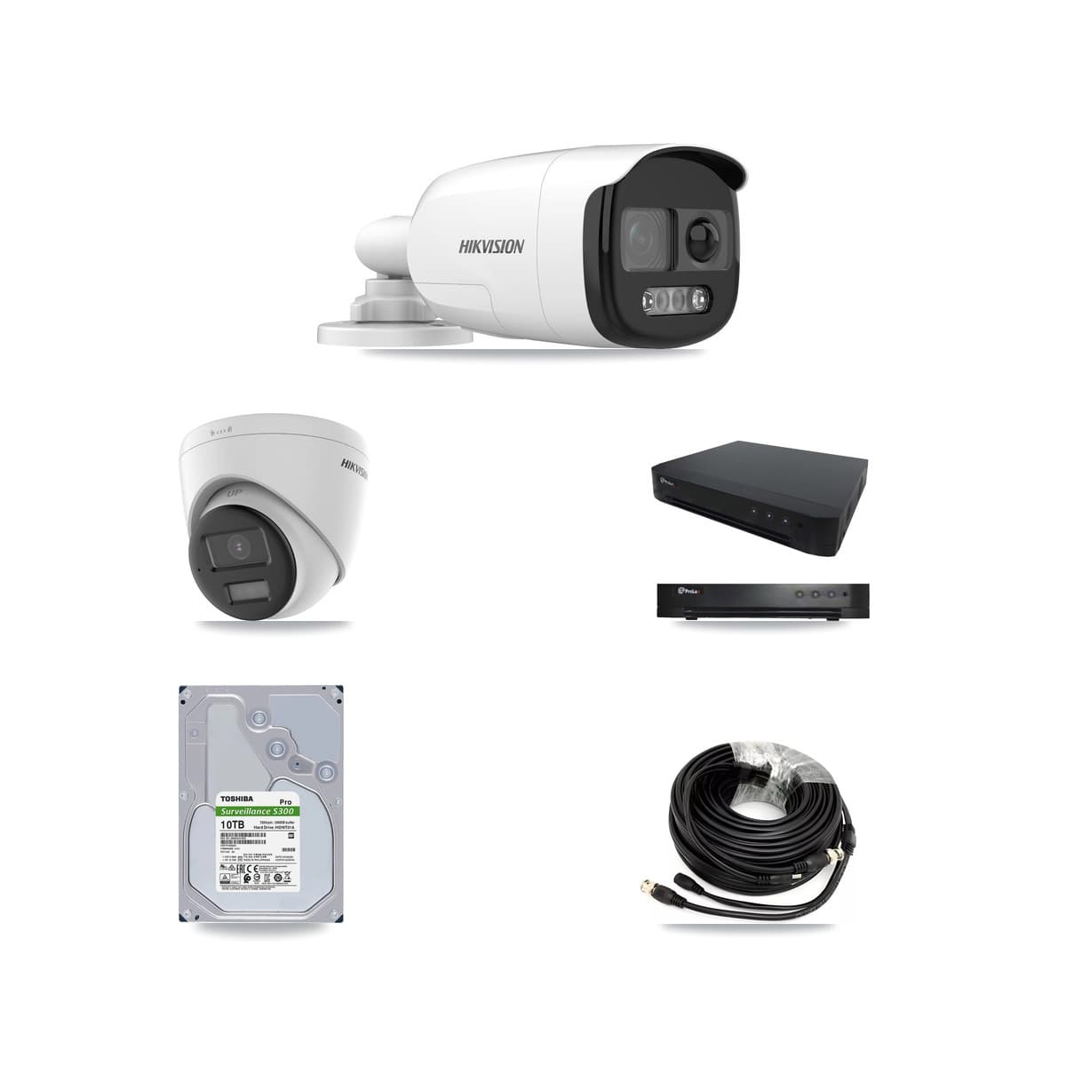 Hikvision & Prolux 16-Channel 5MP CCTV Kit — 6 Bullet + 2 Turret Cameras + 10TB Recording - Image 1