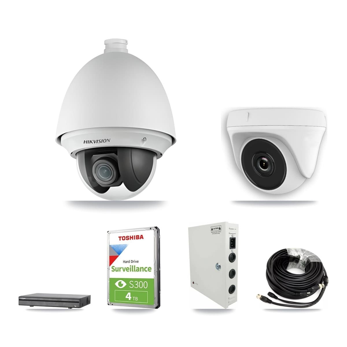 Hikvision & Dahua 8-Channel 2MP CCTV Kit — 4 PTZ + 2 Dome Cameras + 4TB Recording - Image 1