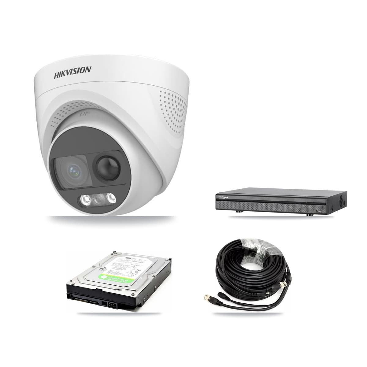 Hikvision & Dahua 8-Channel 5MP CCTV Kit — 1 DS-2CE72KF3T Turret Camera + 1TB Recording (DH-XVR5108H Recorder) - Image 1