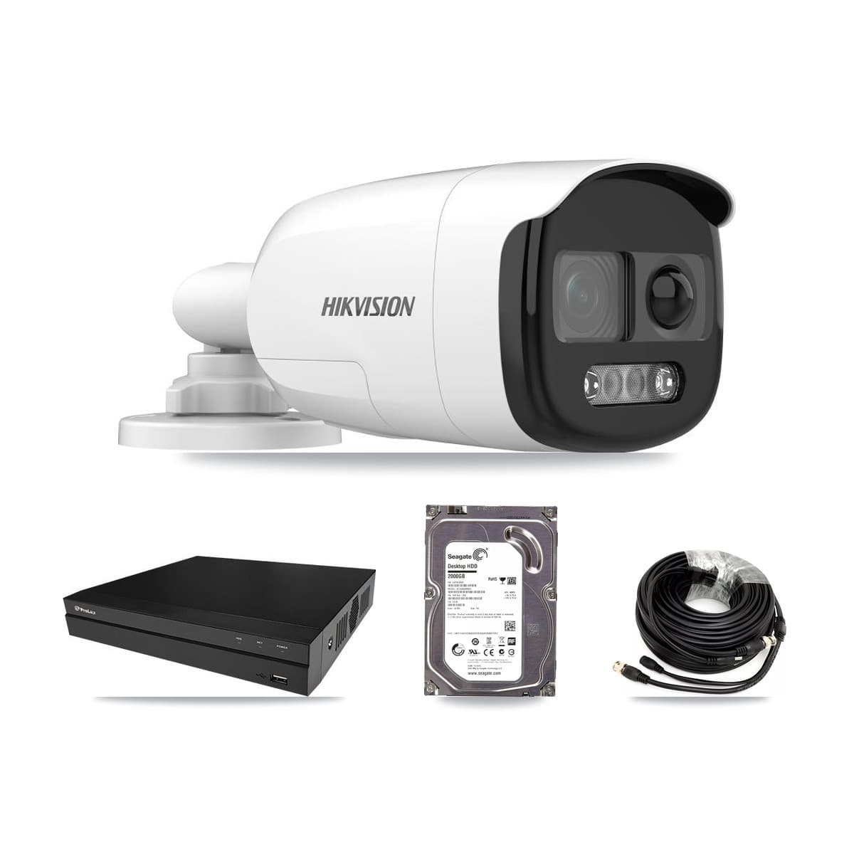 Hikvision & Prolux 8-Channel 5MP CCTV Kit — 1 DS-2CE12KF3T Bullet Camera + 2TB Recording