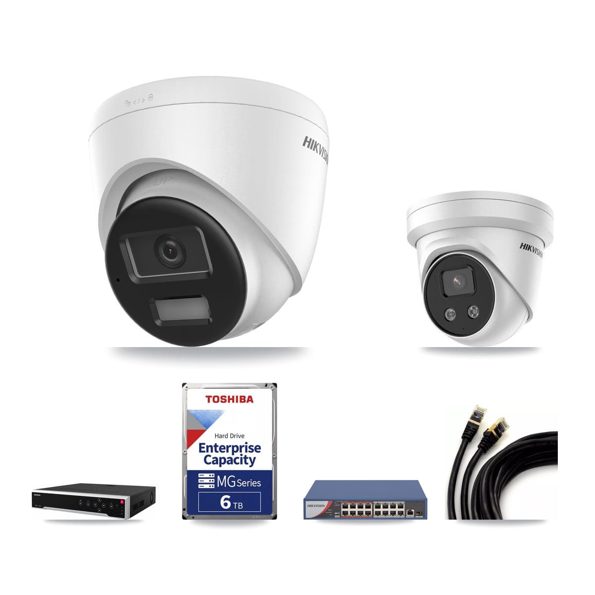 Hikvision 32-Channel 5MP – 4K CCTV Kit — 22 4K + 10 5MP Turret Cameras + 3× 6TB Recording - Image 1