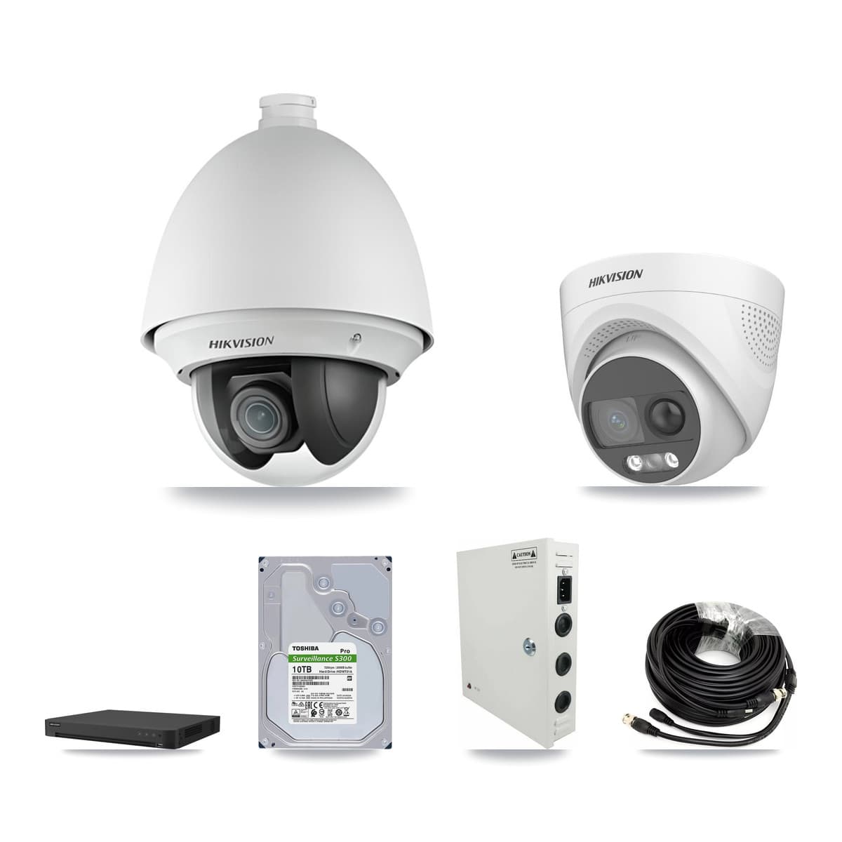 Hikvision 32-Channel 2MP – 5MP CCTV Kit — 29 DS-2AE4225T 2MP PTZ + 1 DS-2CE72KF3T 5MP Turret Cameras + 2× 10TB Recording (IDS-7232HQHI Recorder) - Image 1