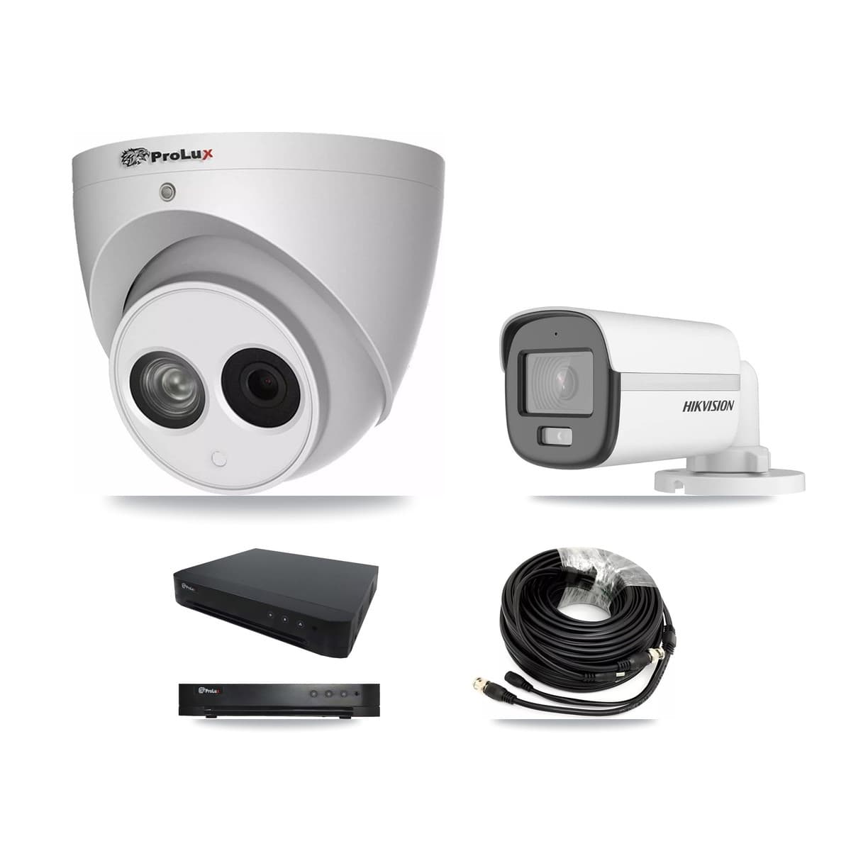 Hikvision & Prolux 16-Channel 4MP – 5MP CCTV Kit — 1 5MP Bullet + 5 4MP Turret Cameras + 8TB Recording (PXD-8216 Recorder) - Image 1