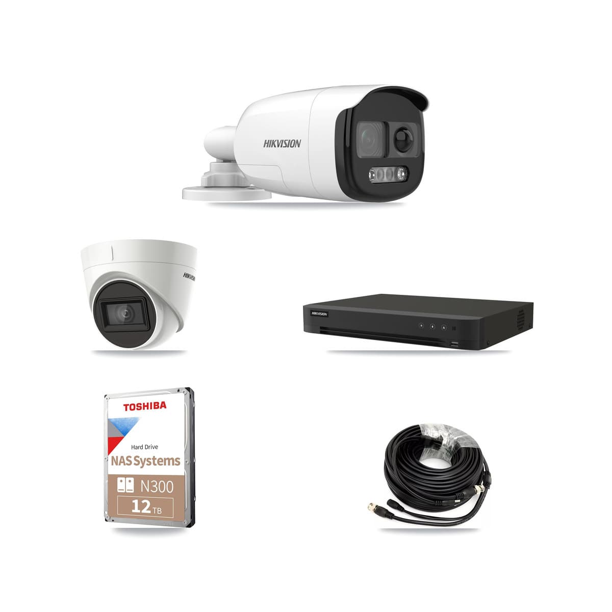 Hikvision 8-Channel 5MP – 4K CCTV Kit — 6 DS-2CE12KF3T 5MP Bullet + 2 DS-2CE78U1T 4K Turret Cameras + 12TB Recording - Image 1