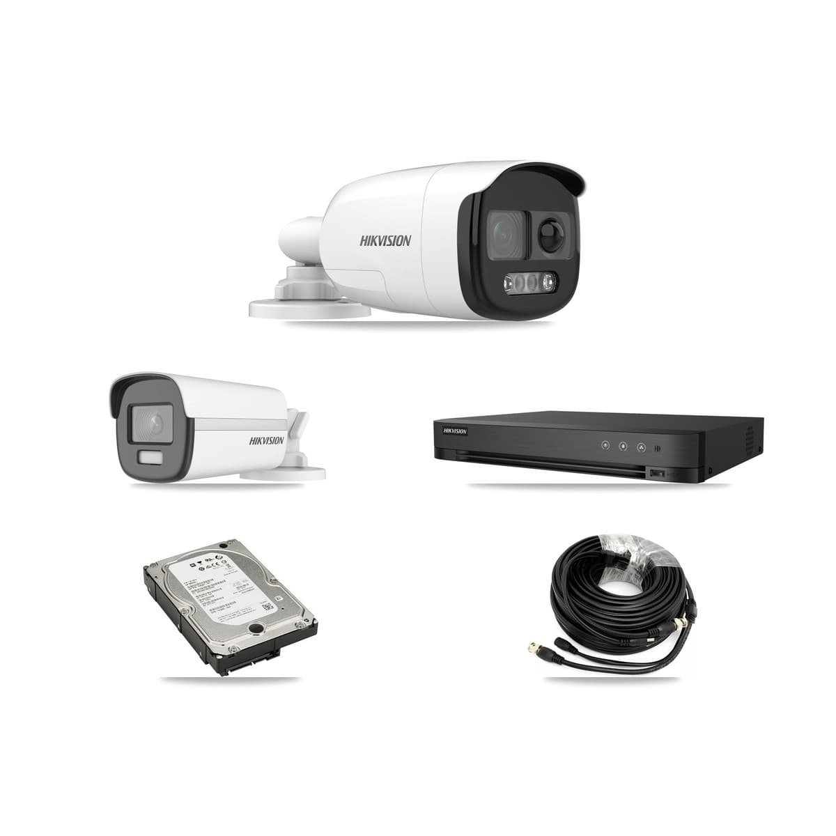Hikvision 4-Channel 5MP – 4K CCTV Kit — 2 5MP + 1 4K Bullet Cameras + 5TB Recording (DS-7204HUHI Recorder)