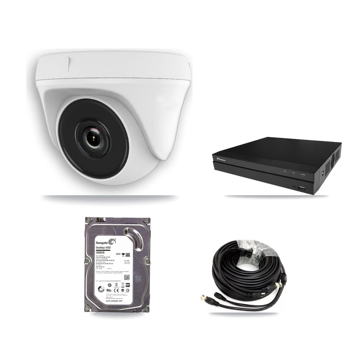 Prolux 8-Channel 2MP CCTV Kit — 2 Dome Cameras + 2TB Recording - Image 1