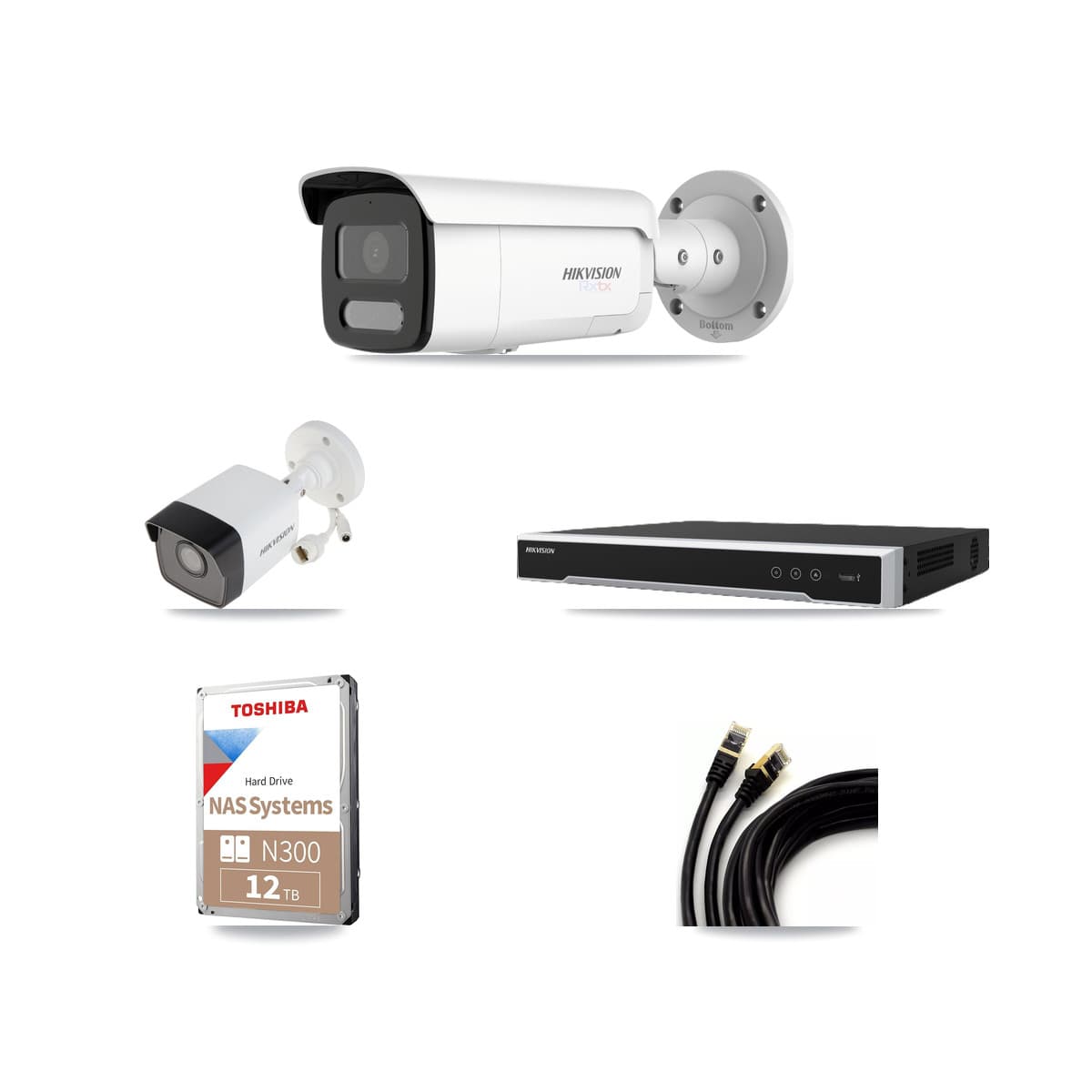 Hikvision 8-Channel 5MP – 4K CCTV Kit — 1 5MP + 4 4K Bullet Cameras + 12TB Recording