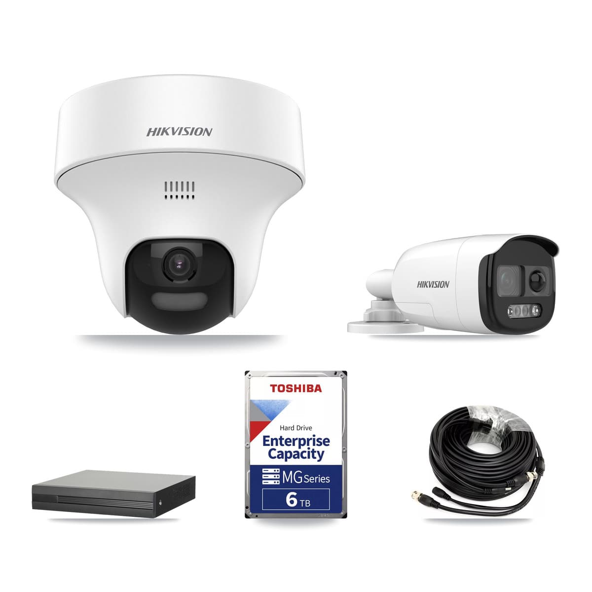 Hikvision 8-Channel 5MP CCTV Kit — 1 DS-2CE12KF3T Bullet + 4 DS-2CE70K0T Turret Cameras + 6TB Recording (XVR-3108HS Recorder) - Image 1