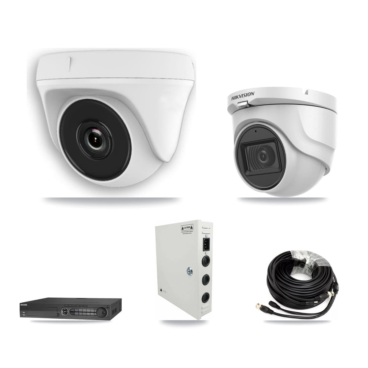 Hikvision 32-Channel 2MP – 5MP CCTV Kit — 1 5MP Turret + 23 White 2MP Dome Cameras + 2× 8TB Recording (DS-7332HQHI Recorder)