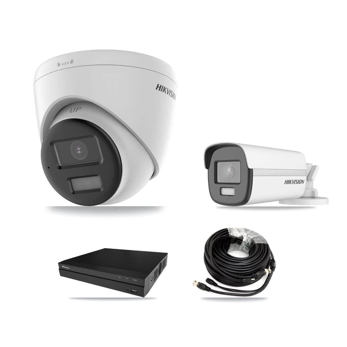 Hikvision & Prolux 8-Channel 4K CCTV Kit — 1 DS-2CE12UF3T Bullet + 5 DS-2CE78U0T Turret Cameras + 2× 8TB Recording