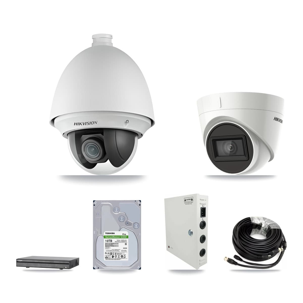 Hikvision & Dahua 8-Channel 2MP – 4K CCTV Kit — 6 DS-2AE4225T 2MP PTZ + 2 DS-2CE78U1T 4K Turret Cameras + 10TB Recording - Image 1