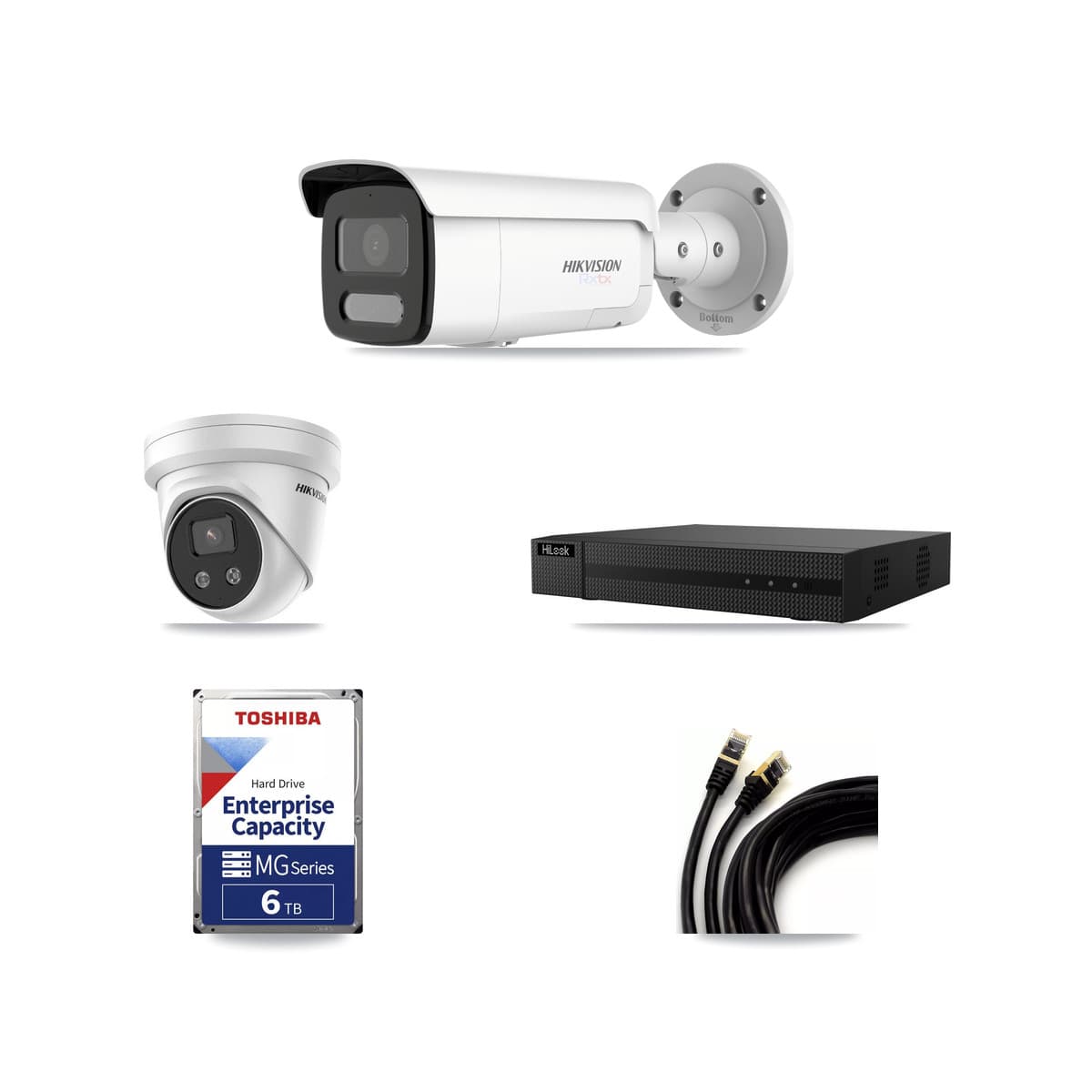 Hikvision & HiLook 8-Channel 5MP – 4K CCTV Kit — 2 4K Bullet + 1 5MP Turret Cameras + 6TB Recording - Image 1