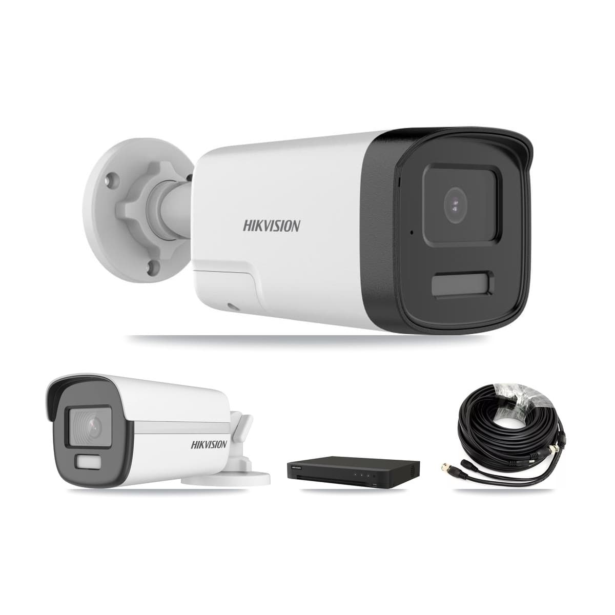 Hikvision 8-Channel 5MP – 4K CCTV Kit — 1 DS-2CE12UF3T-E 4K + 4 DS-2CE17K0T-LXTS 5MP Bullet Cameras + 8TB Recording (IDS-7208HUHI-M1/XT Recorder)