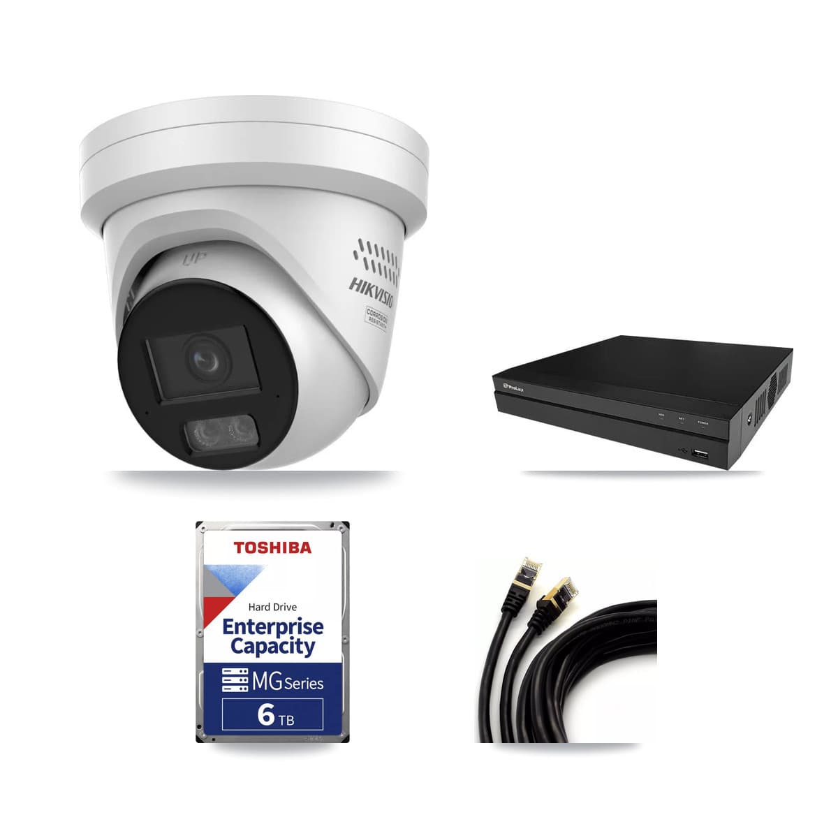 Prolux 8-Channel 4MP CCTV Kit — 5 DS-2CD2347G3 Turret Cameras + 6TB Recording - Image 1