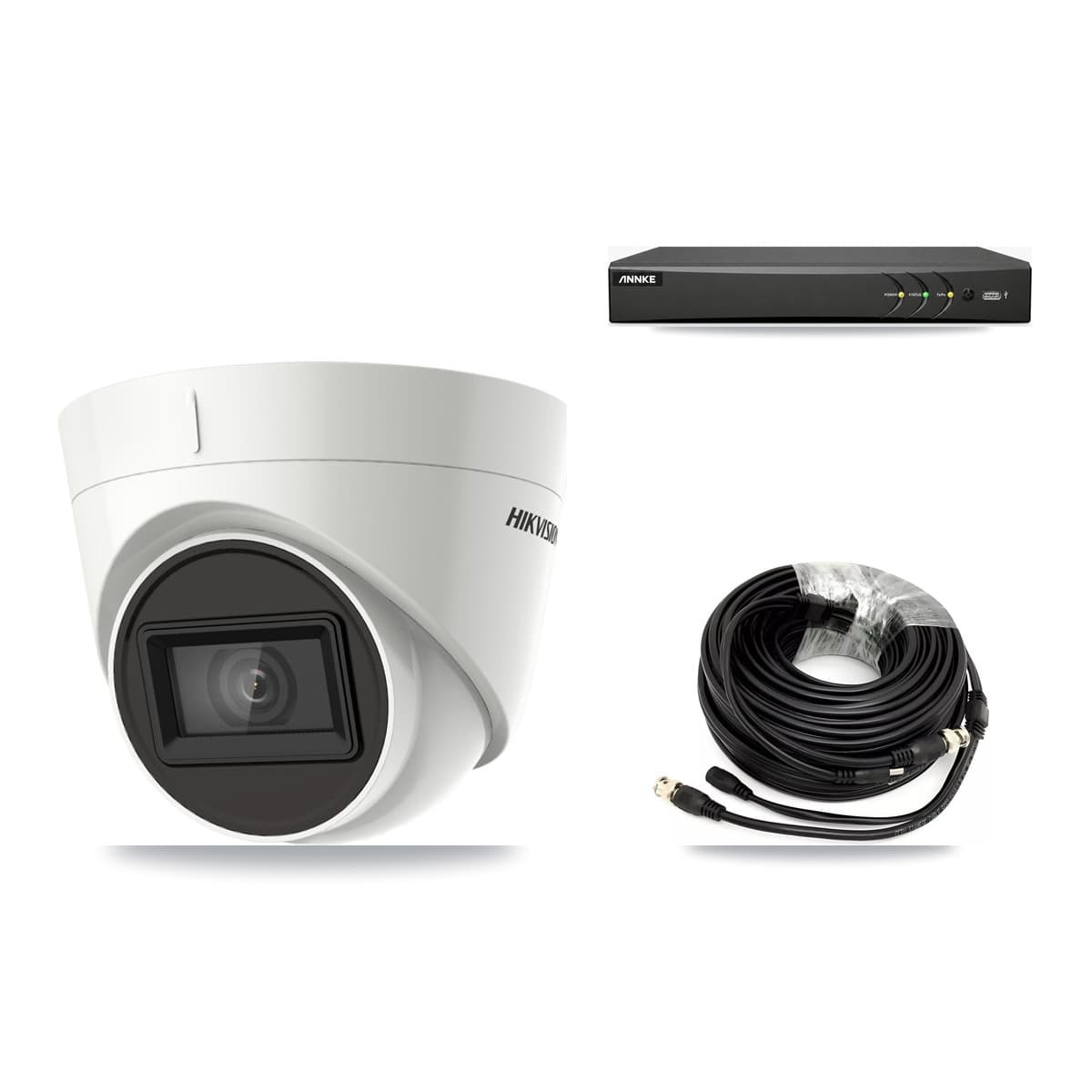 Hikvision & ANNKE 4-Channel 4K CCTV Kit — 1 DS-2CE78U1T Turret Camera + 3TB Recording