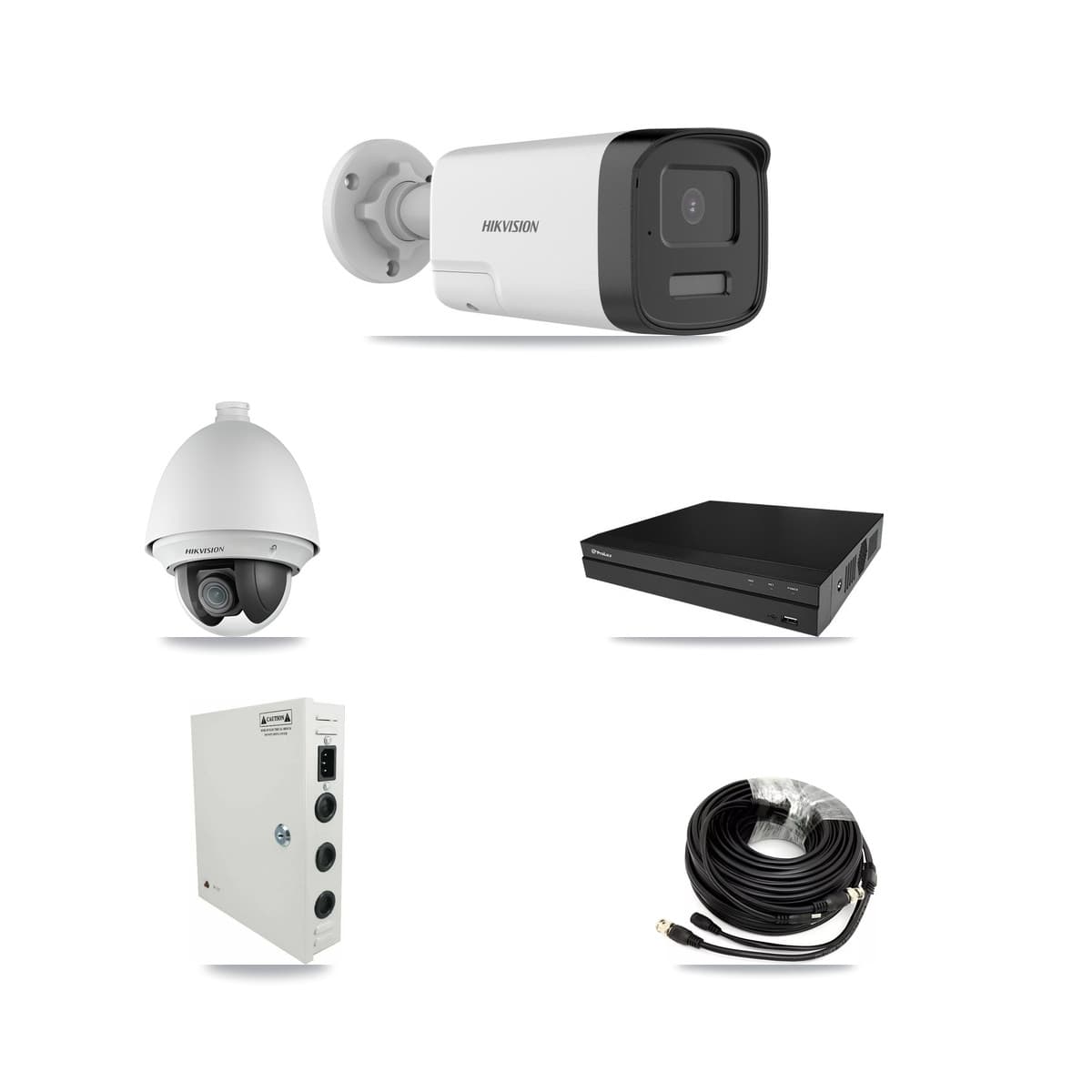 Hikvision & Prolux 8-Channel 2MP – 5MP CCTV Kit — 2 2MP PTZ + 5 5MP Bullet Cameras + 8TB Recording - Image 1