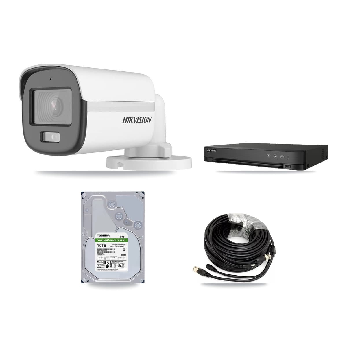 Hikvision 8-Channel 5MP CCTV Kit — 7 DS-2CE12KF0T-LFS Bullet Cameras + 10TB Recording (IDS-7208HUHI-M1/E Recorder) - Image 1
