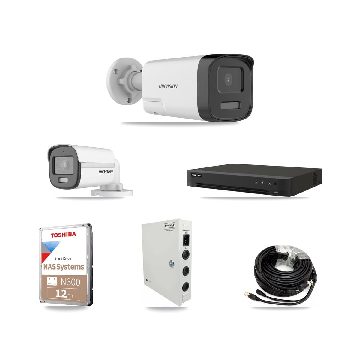 Hikvision 16-Channel 5MP CCTV Kit — 1 DS-2CE12KF0T + 9 DS-2CE17K0T Bullet Cameras + 12TB Recording - Image 1
