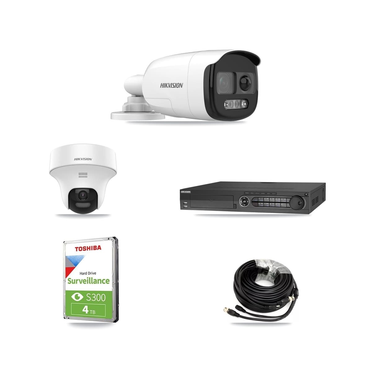 Hikvision 32-Channel 5MP CCTV Kit — 1 DS-2CE12KF3T Bullet + 1 DS-2CE70K0T Turret Cameras + 4TB Recording (DS-7332HQHI Recorder) - Image 1